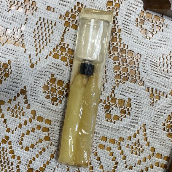 Vtg Wood Cross Crucifix Holy Water Bottle Candles Catholic Religious - Picture 7 of 9